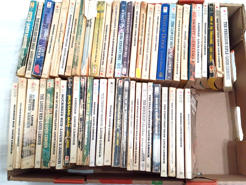 53 Lot Vintage Louis L'Amour Paperback Books Western Fiction Acceptable